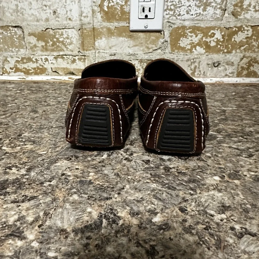 Duluth Trading Company  Mens Leather Driving Loafers Shoes 8.5 EUC Brown